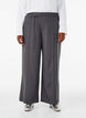 Op maat gemaakte broek met plooien en een strikceintuur, Grijs, Model image number 2