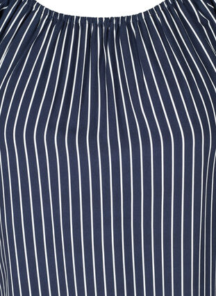 Gestreepte viscose top met korte mouwen, Blue White stripe, Packshot image number 2