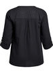 Blouse in katoenen mousseline met broderie anglaise, Zwart, Packshot image number 1