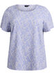 FLASH - Blouse met korte mouwen en textuur, Blauw, Packshot image number 0