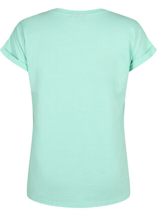 T-shirt met korte mouwen van katoenmix, Cabbage, Packshot image number 1