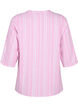 Gestreepte blouse in een mix van linnen en viscose, Roze, Packshot image number 1