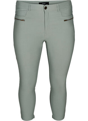 Nauwsluitende driekwart broek met rits, Slate Gray, Packshot image number 0
