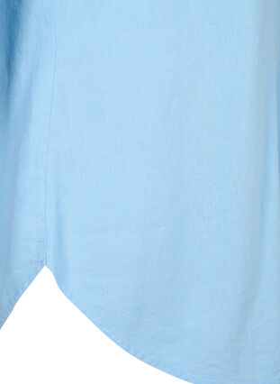 Lange shirt in linnen-viscose blend, Chambray Blue, Packshot image number 3