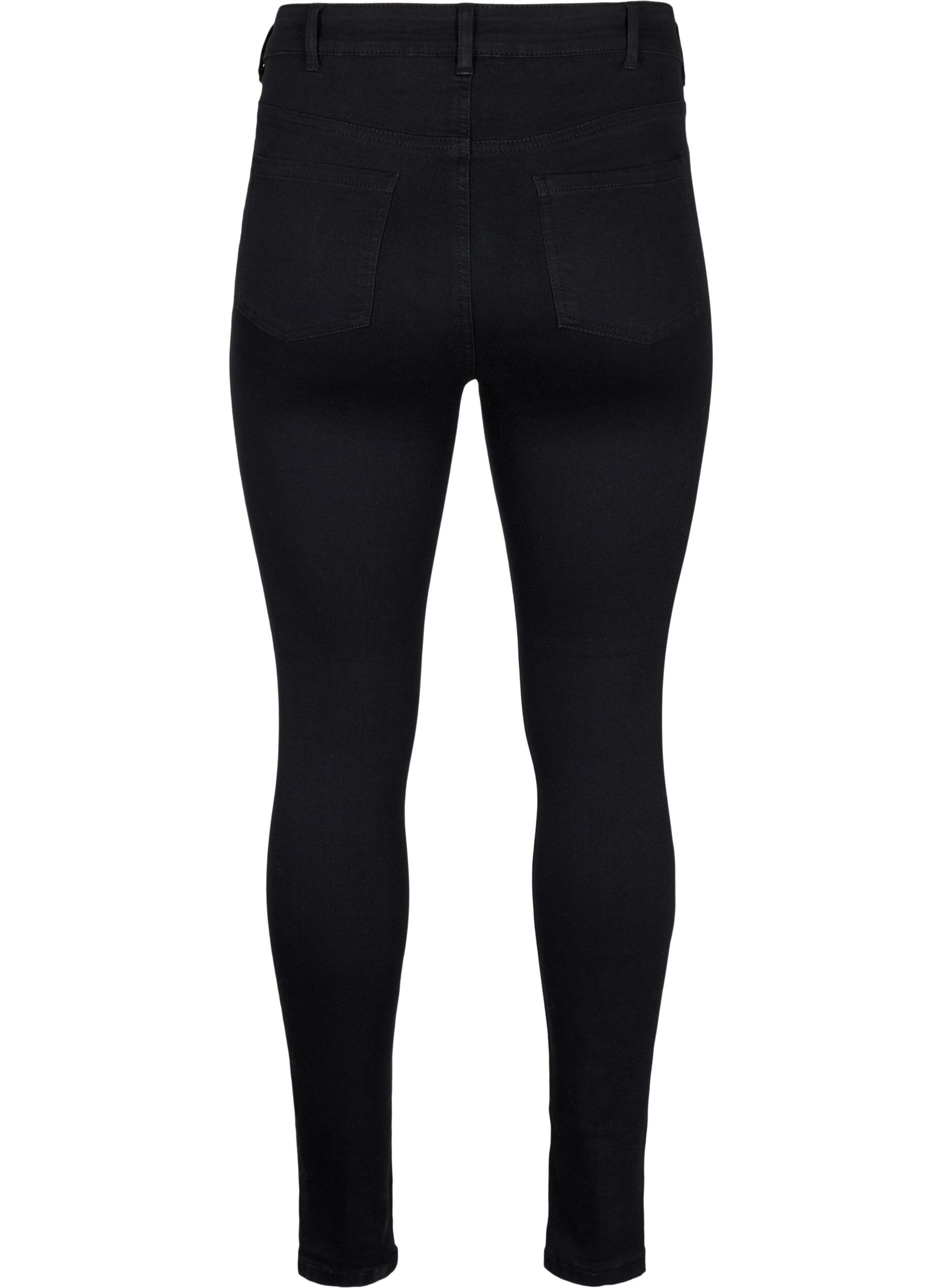 Zizzi Super smalle jeans met hoge taille, Black, Packshot image number 1
