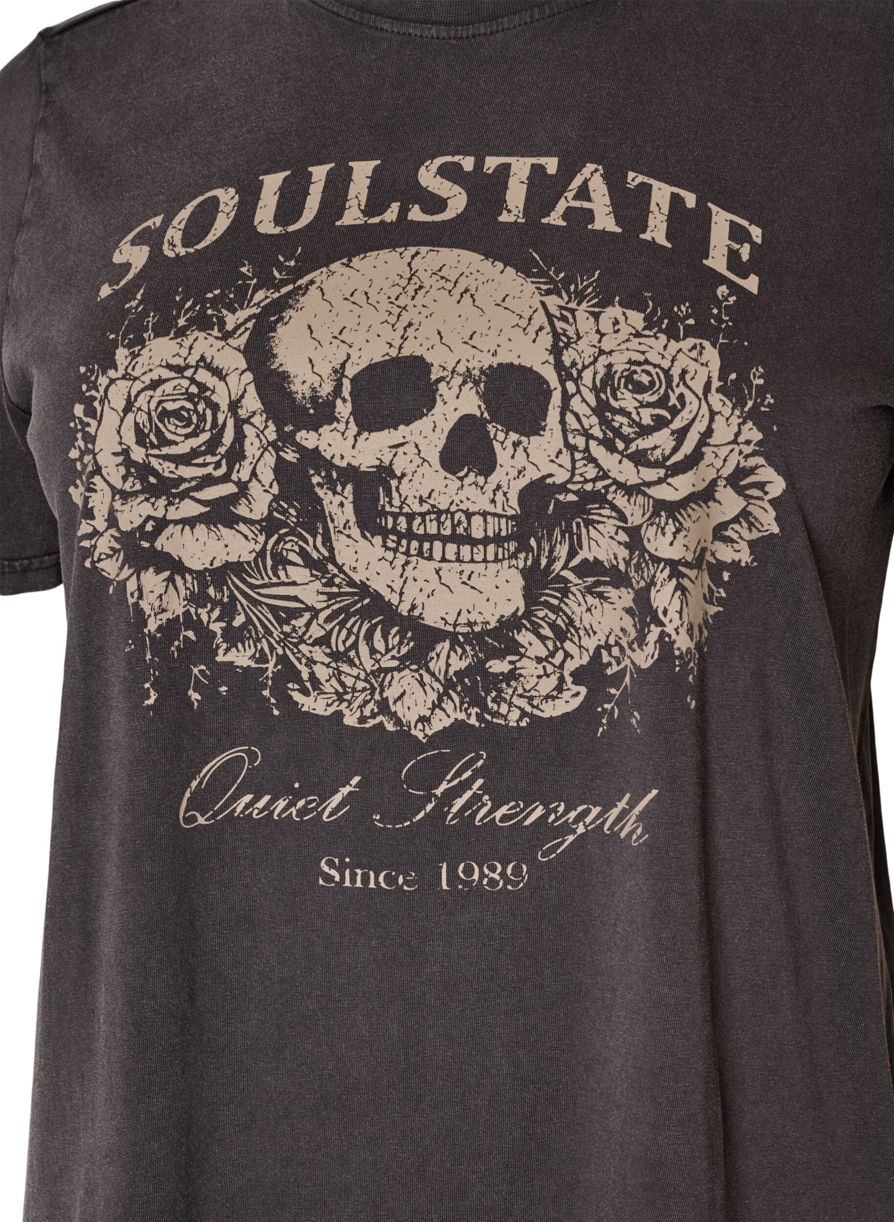 ZizziGrafisch T-shirt van biologisch katoen, Beige, Packshot image number 2