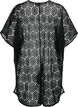 Kaftan strandjurk met gaatjespatroon, Black, Packshot image number 1