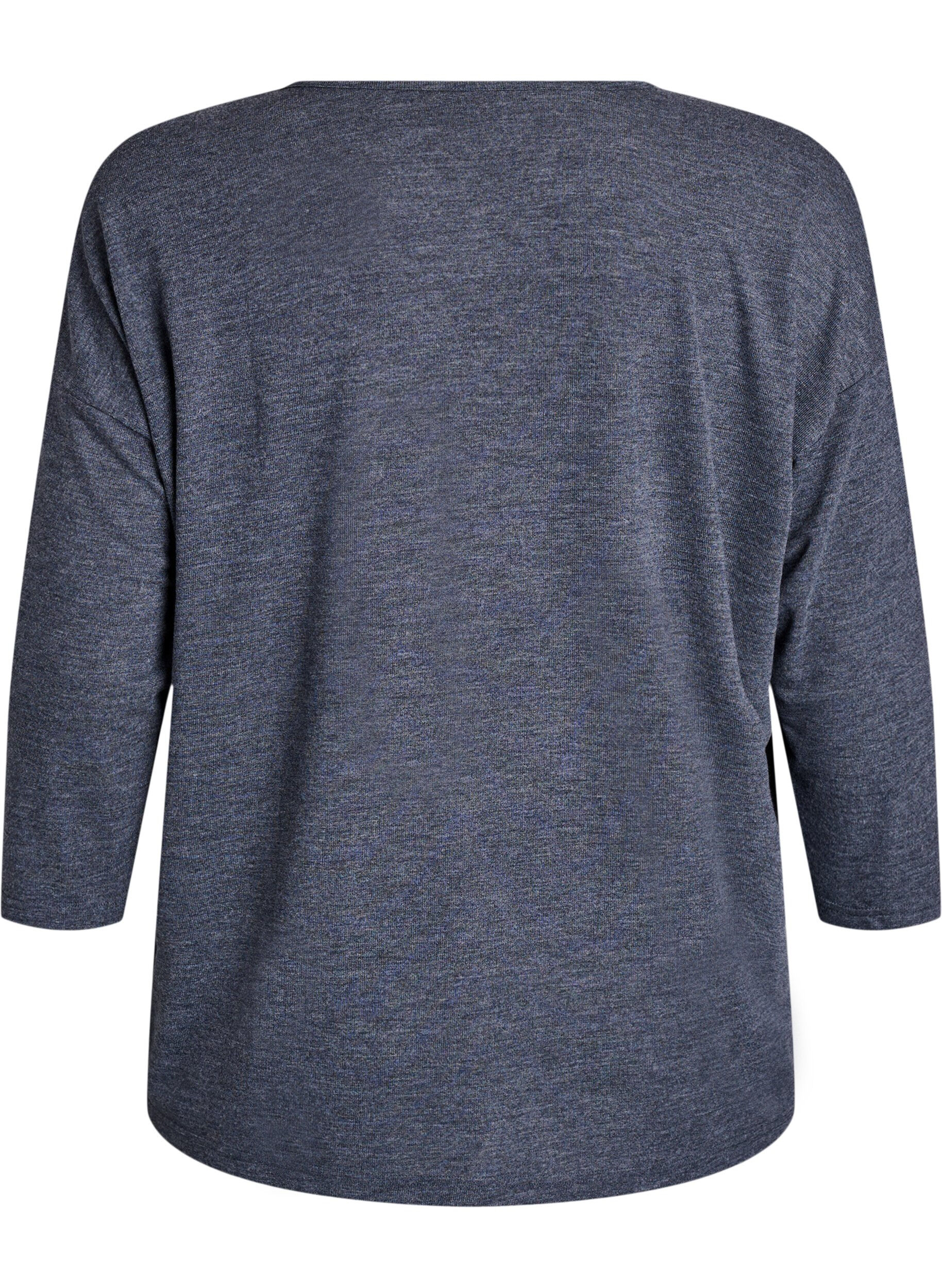 ZizziJersey blouse met 3/4 mouwen, Grijs, Packshot image number 1