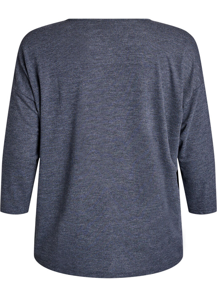 Jersey blouse met 3/4 mouwen, Grijs, Packshot image number 1