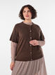 Gebreid vest met korte mouwen, Bruin, Model image number 0