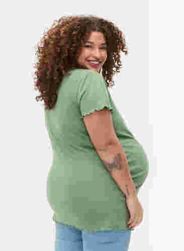Zwangerschap t-shirt in rib, Green Bay, Model image number 1