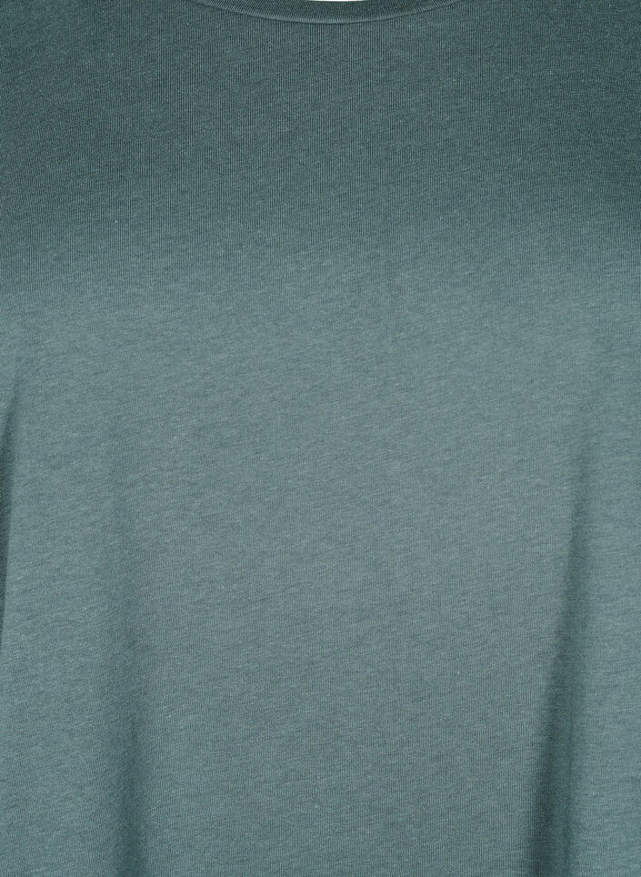 T-shirt met korte mouwen in een katoenmix, Groen, Packshot image number 2