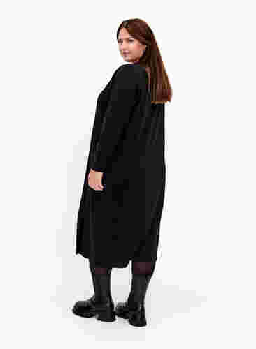 Katoenen sweaterjurk met zakken, Black, Model image number 1
