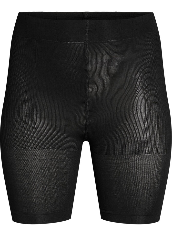 2-pack push-up shorts in 60 denier met shaping effect, Zwart, Packshot image number 0