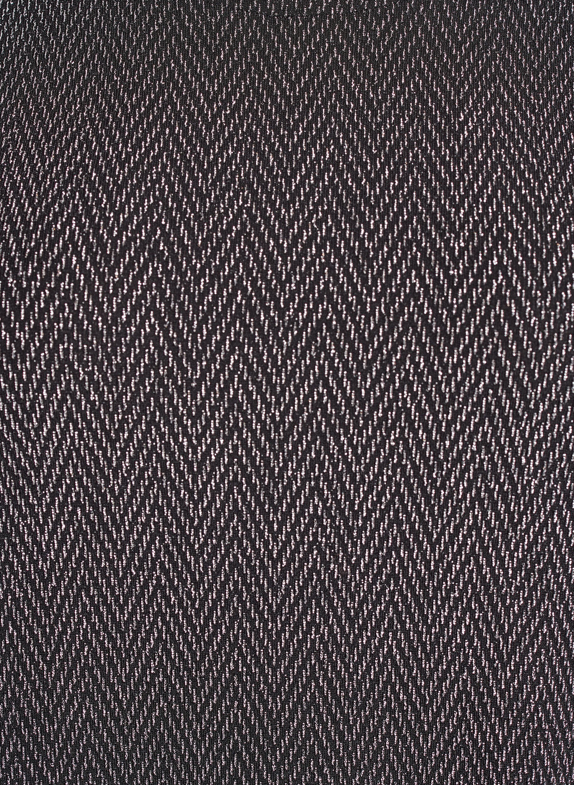 Zizzi Blouse met glitterpatroon en 3/4 mouwen, Zwart, Packshot image number 2