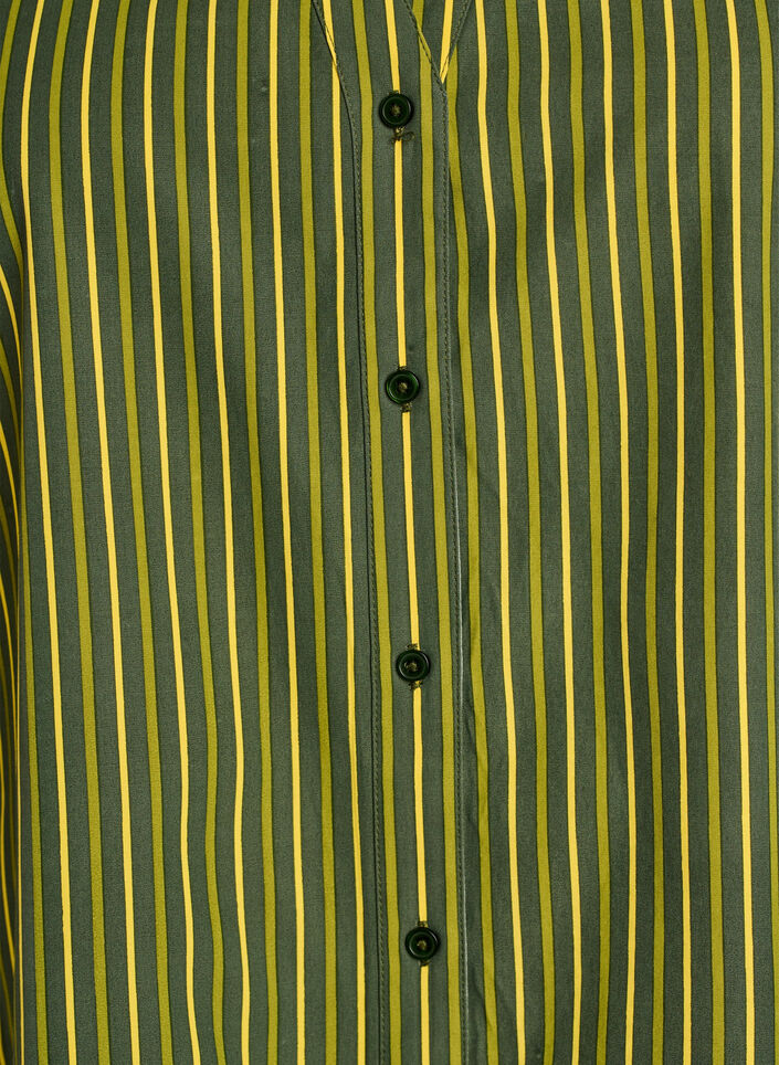Losse gestreepte shirt met 3/4 mouwen, Groen, Packshot