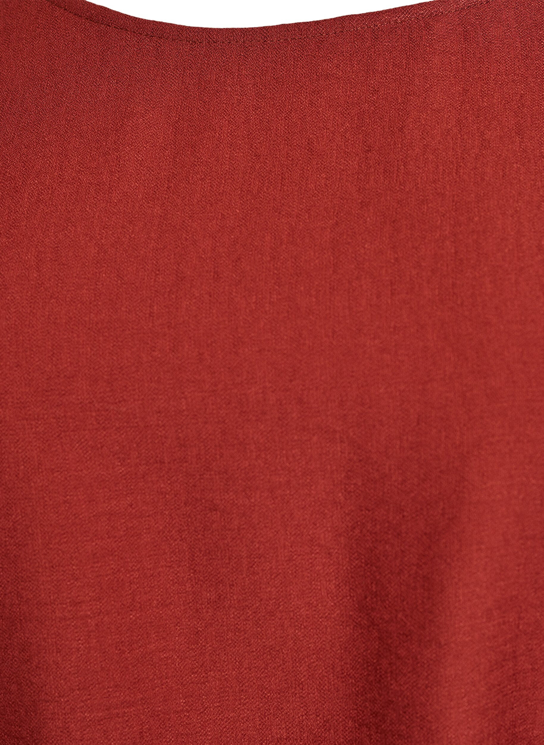 Zizzi Korte jurk met losse pasvorm en strikceintuur, Rood, Packshot image number 2