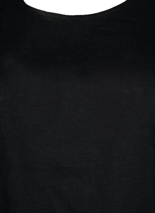Katoenen blouse met korte mouwen van katoenmix met linnen, Black, Packshot image number 2