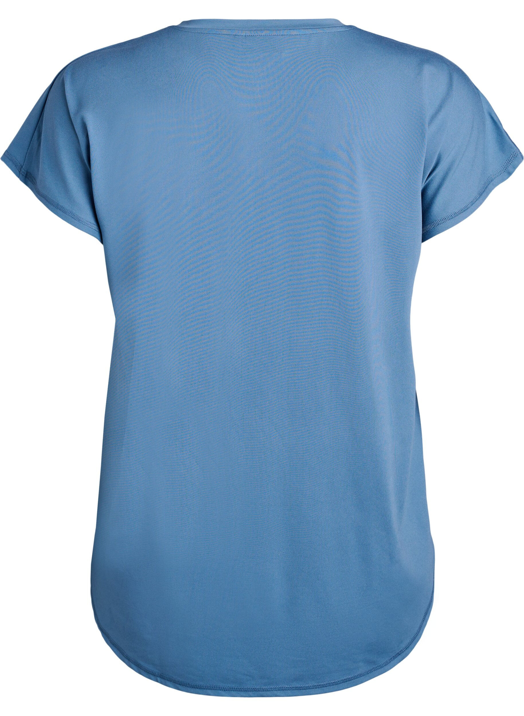 Zizzi Sportief t-shirt met korte mouwen en v-hals, Blauw, Packshot image number 1