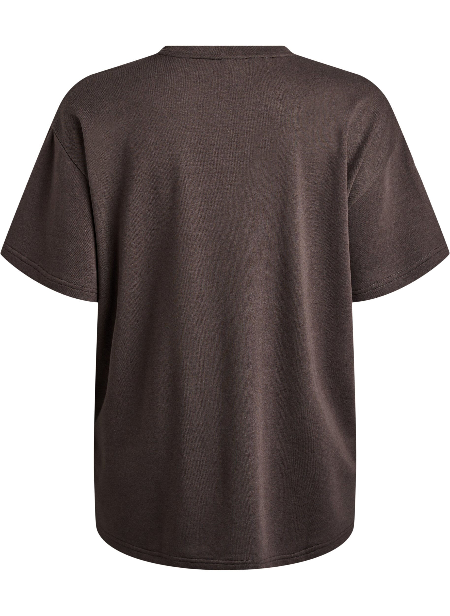 Zizzi Oversized sweat T-shirt met korte mouwen, Bruin, Packshot image number 1