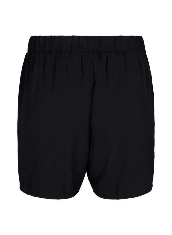 Korte broek met zakken en elastische tailleband, Zwart, Packshot image number 1