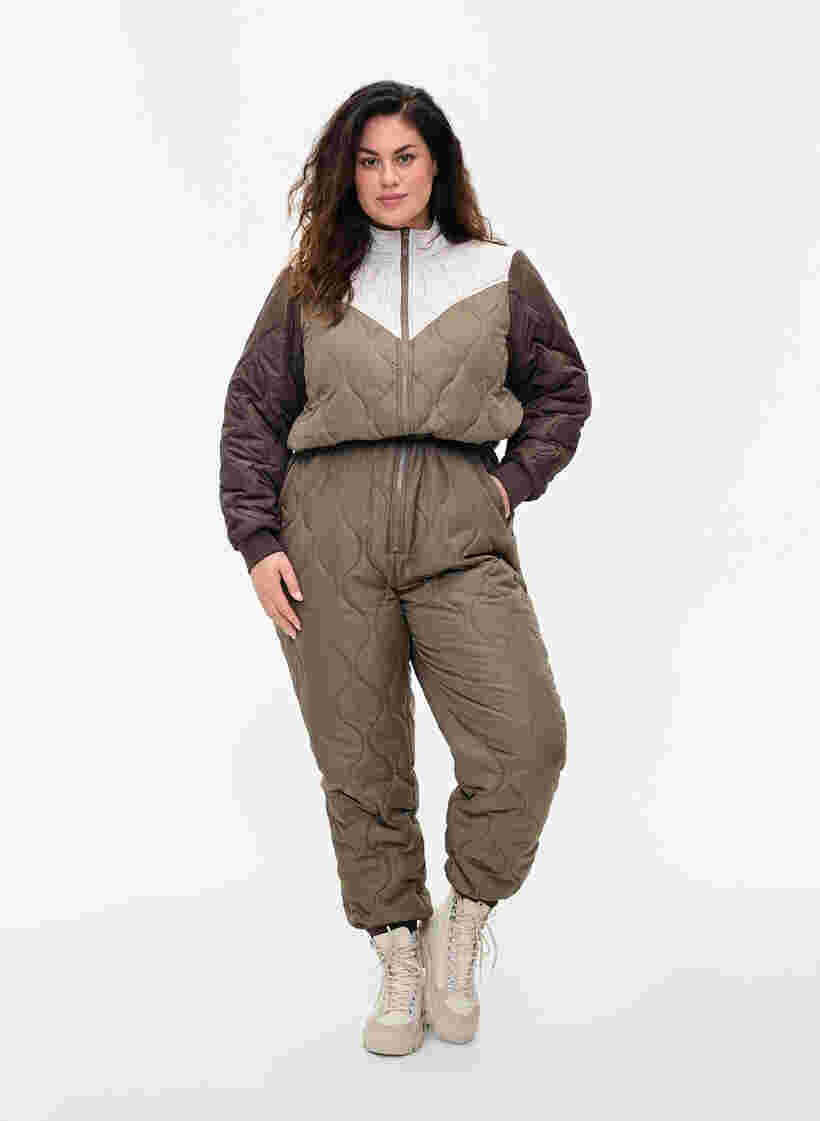 Thermo jumpsuit in colour block, Falcon Comb, Model image number 0