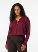 T-shirt met lange mouwen, V-hals en knopen, Rood, Model image number 0