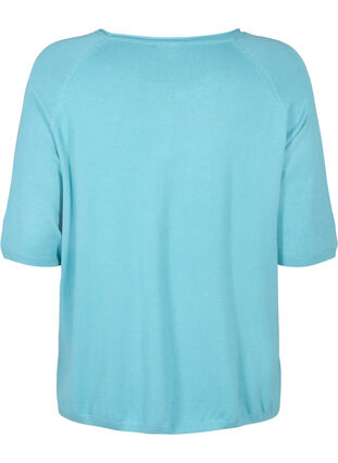 Gebreide blouse van viscose met 3/4 mouwen, Reef Waters, Packshot image number 1