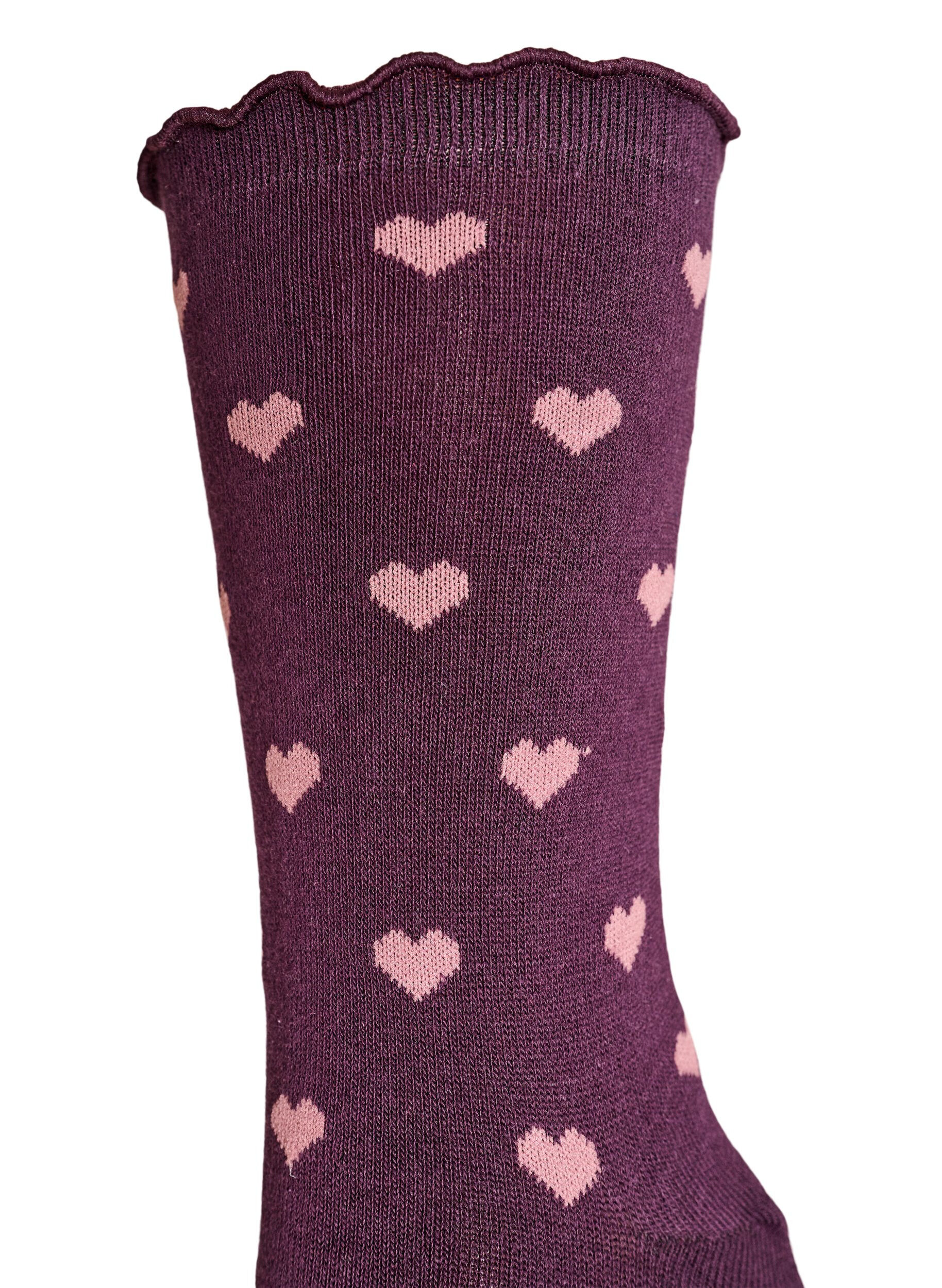 ZizziKatoenen sokken met patronen, Rood, Packshot image number 2