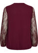 Blouse met kanten mouwen en ballonvorm, Rood, Packshot image number 1