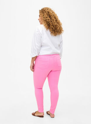 Super slim fit Amy jeans met hoge taille, Rosebloom, Model image number 1