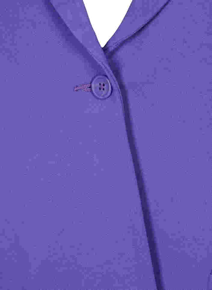Basic blazer met knoop en sierzakken, Ultra Violet, Packshot image number 2