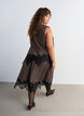 Geruite top met asymmetrische kanten afwerking, Bruin, Model image number 2