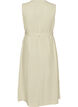 Mouwloze gestreepte midi jurk in linnen en viscose, Groen, Packshot image number 1