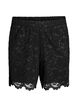 Kanten shorts met hoge taille en zakken, Zwart, Packshot image number 0