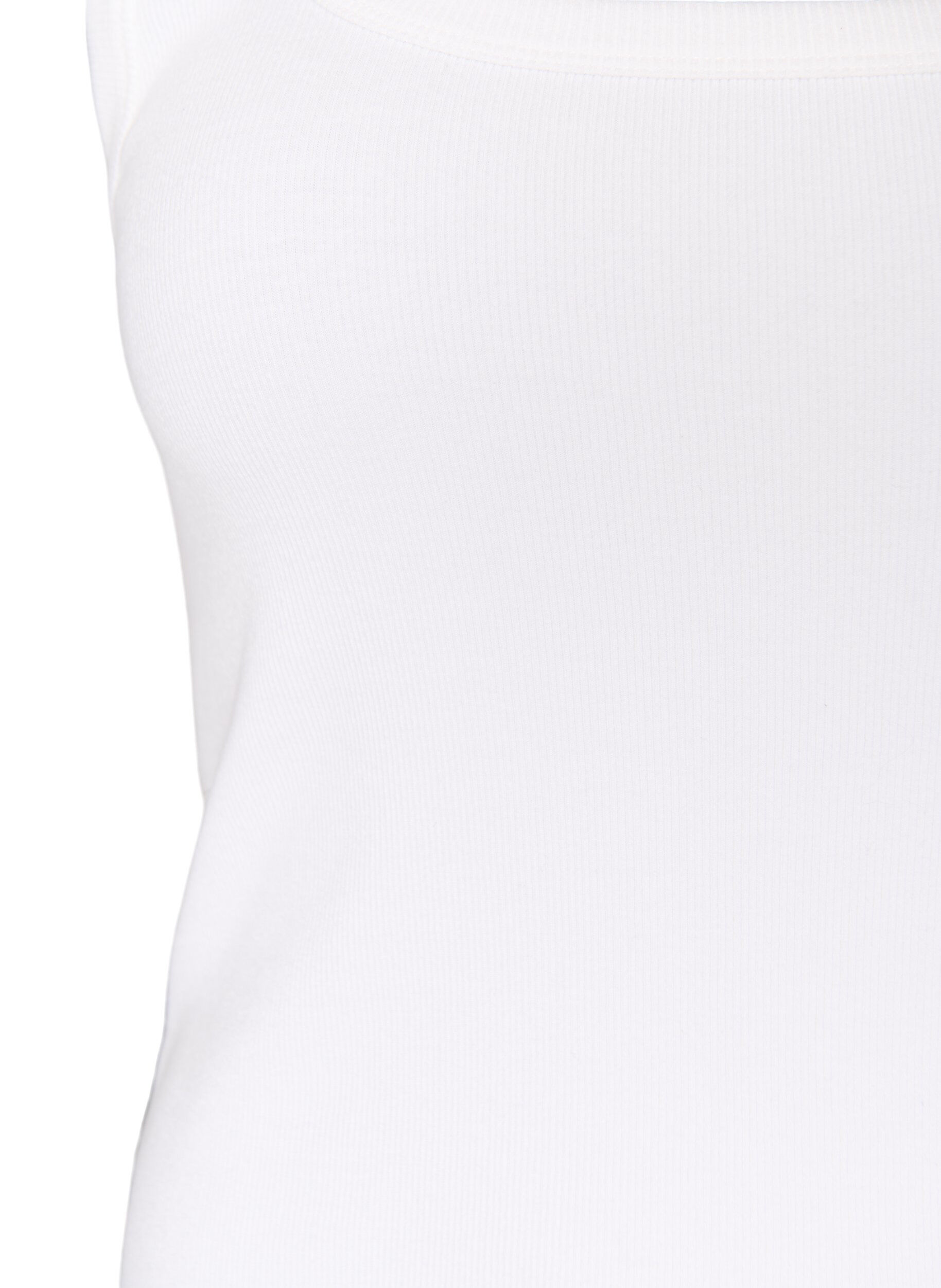 ZizziRib top met vierkante halslijn, Wit, Packshot image number 2