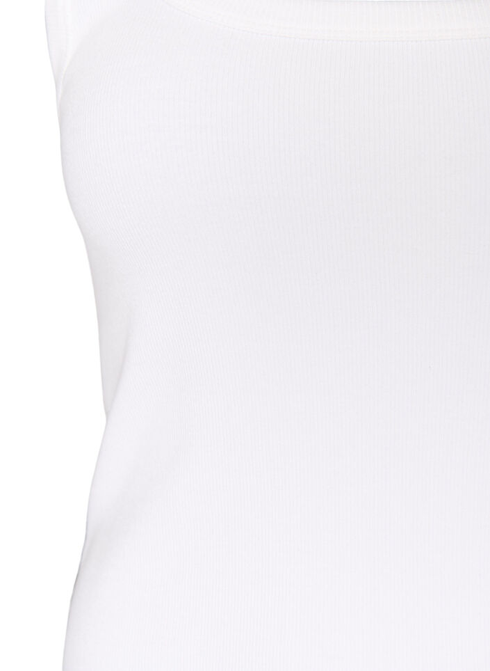 Rib top met vierkante halslijn, Wit, Packshot image number 2