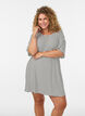 Gestreepte nachtjapon in viscose jersey, Vanille, Model image number 0