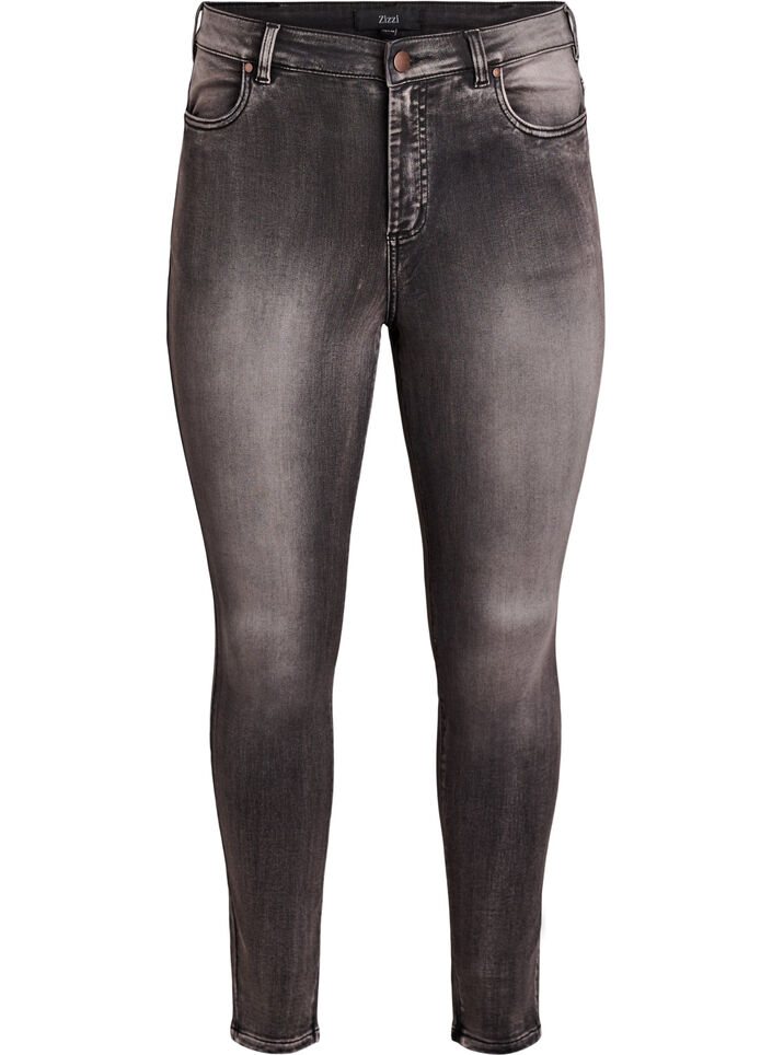 Super slim Amy jeans met hoge taille, Grijs, Packshot image number 0