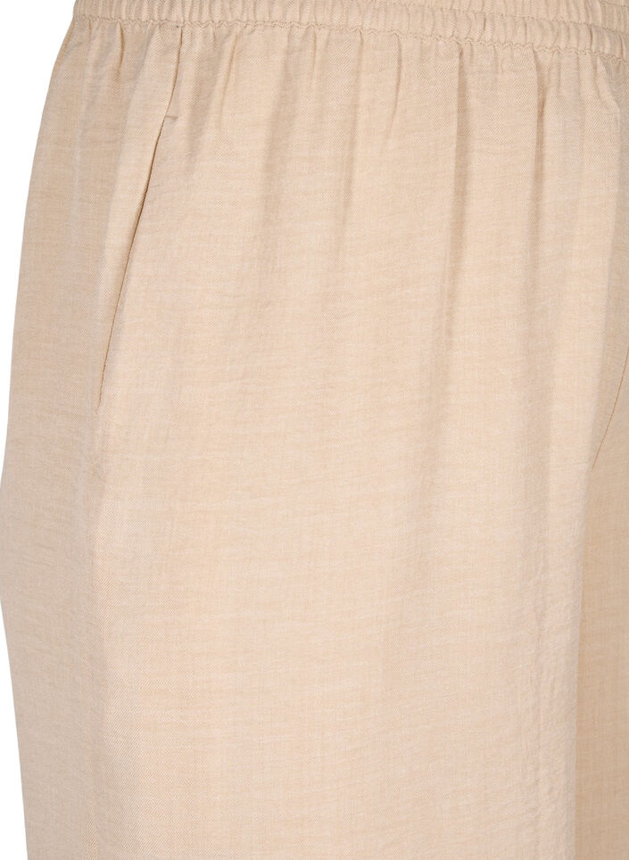 Losse broek met elastische tailleband en zakken, Beige, Packshot image number 2