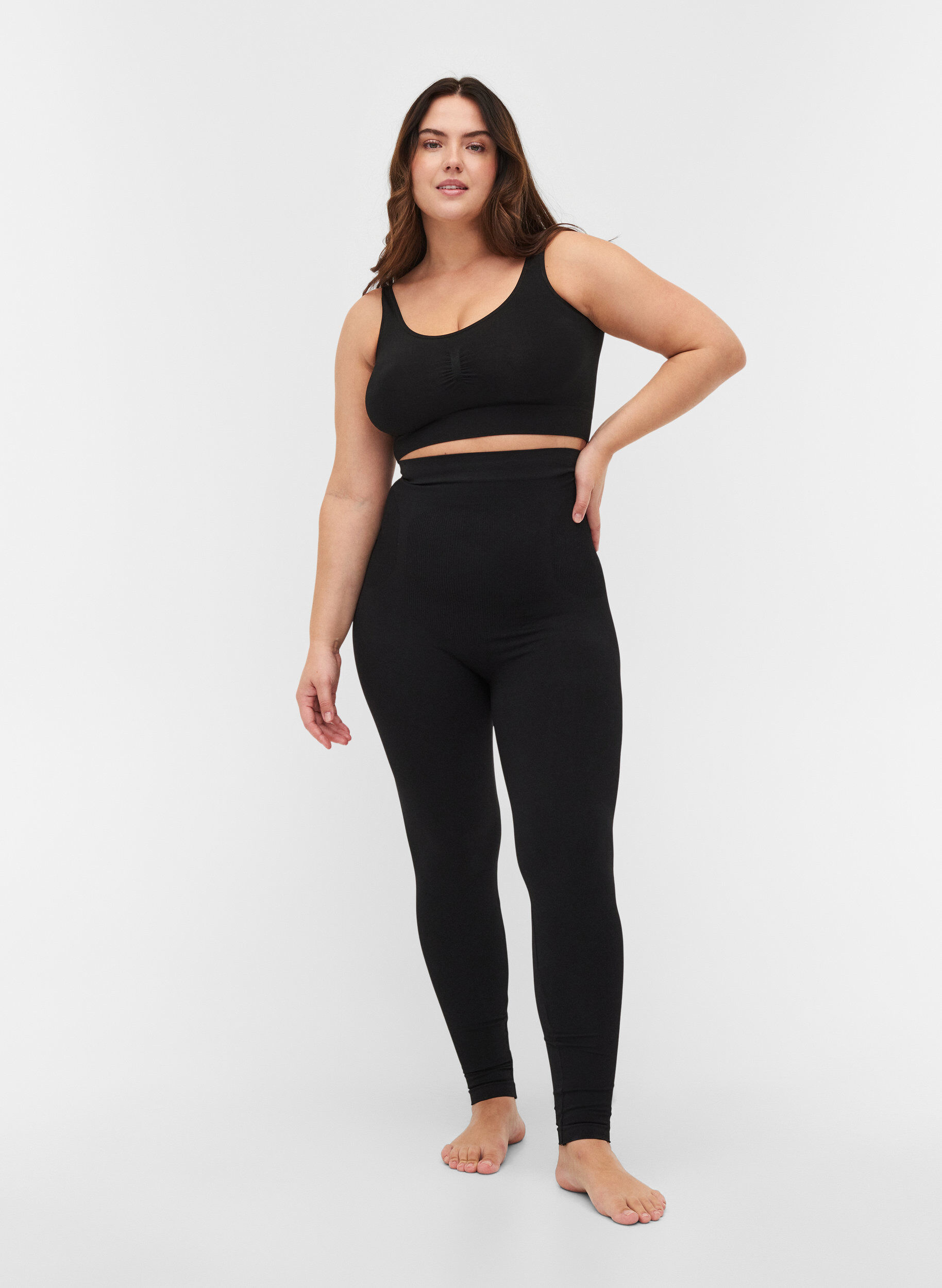 Zizzi Shapewear legging met hoge taille, Black, Model image number 0