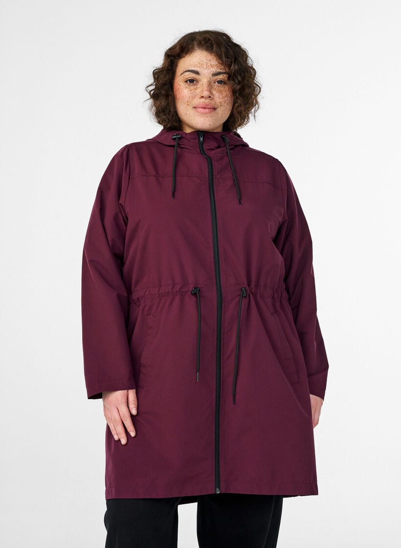 FLASH - Lichtgewicht parka met een capuchon, Rood, Model image number 0