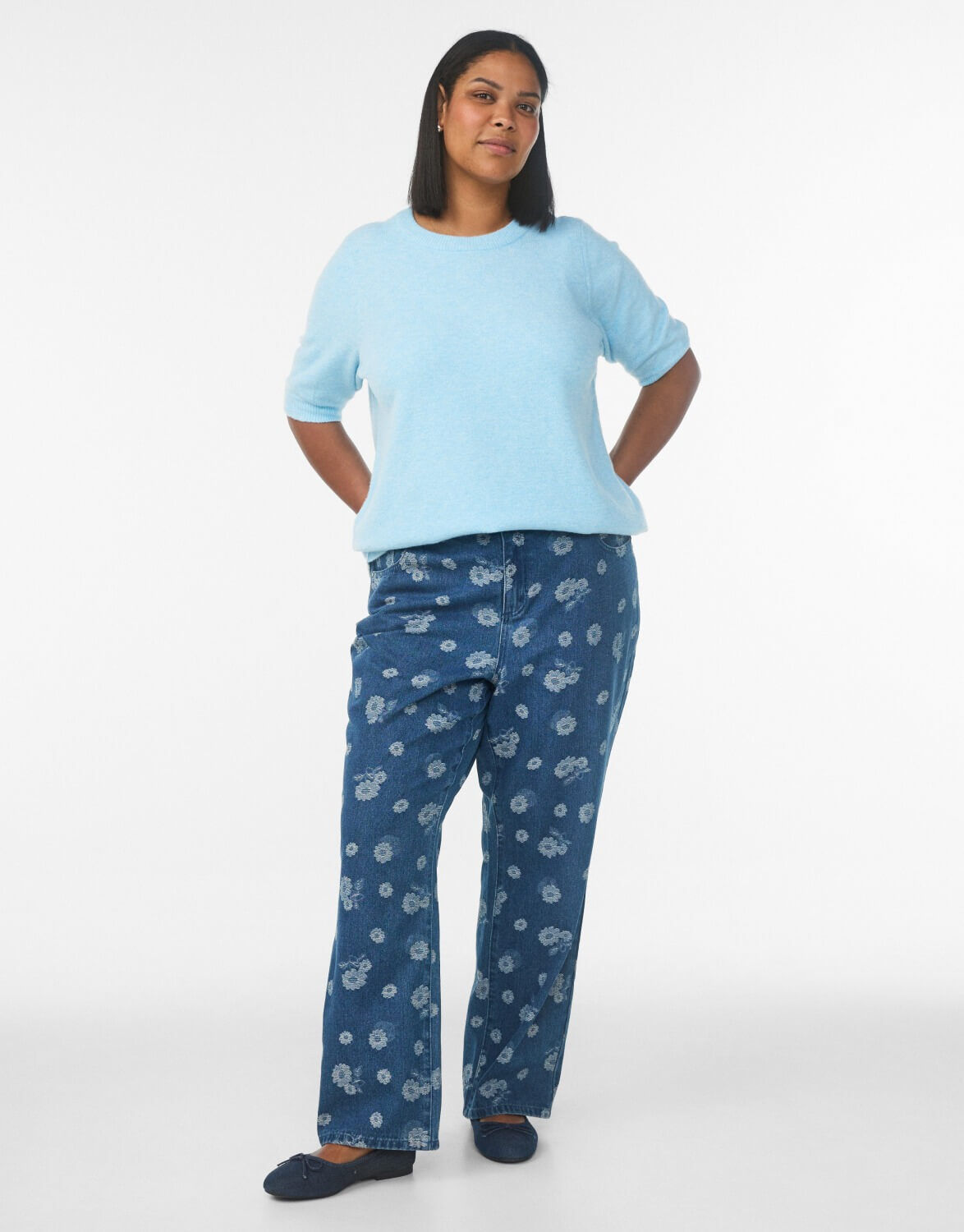 Blauwe regular-fit jeans