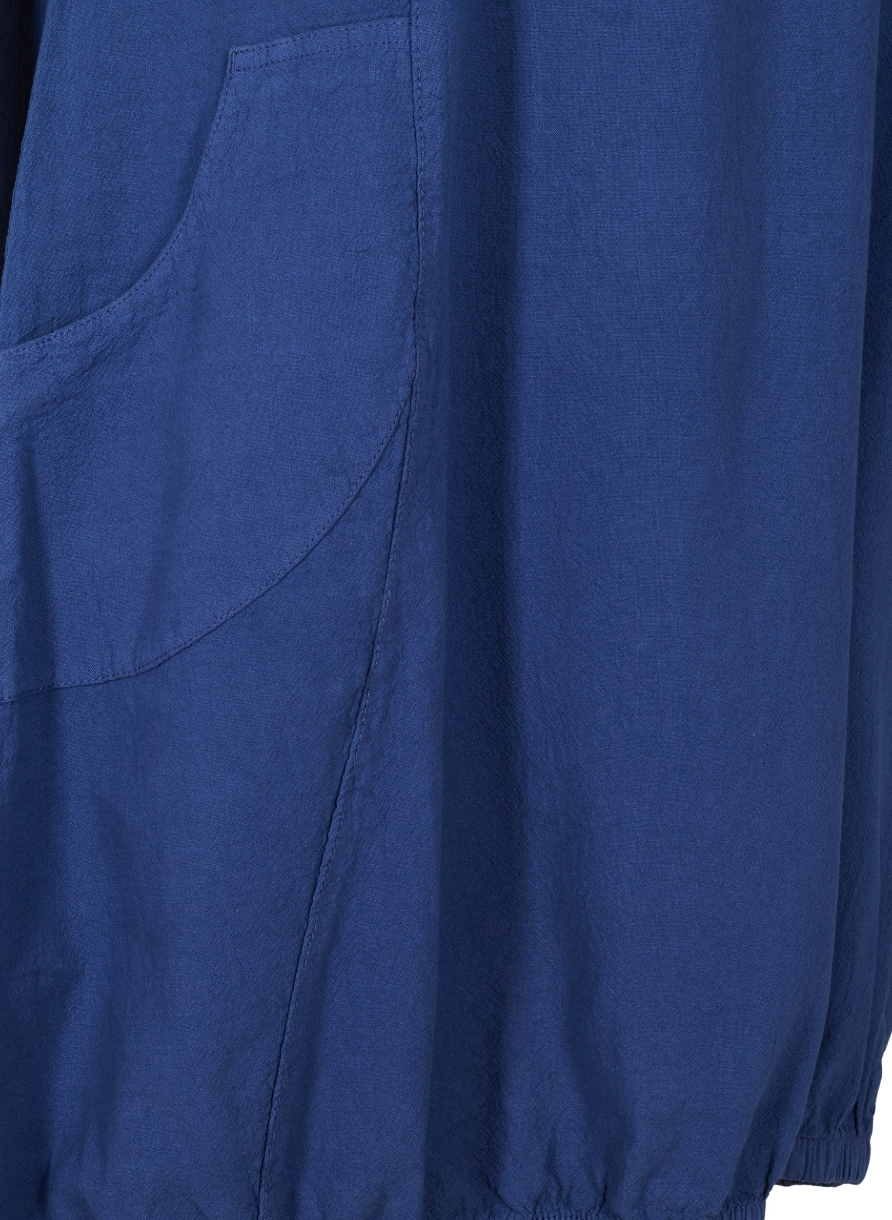Katoenen jurk met korte mouwen, Twilight Blue, Packshot image number 3