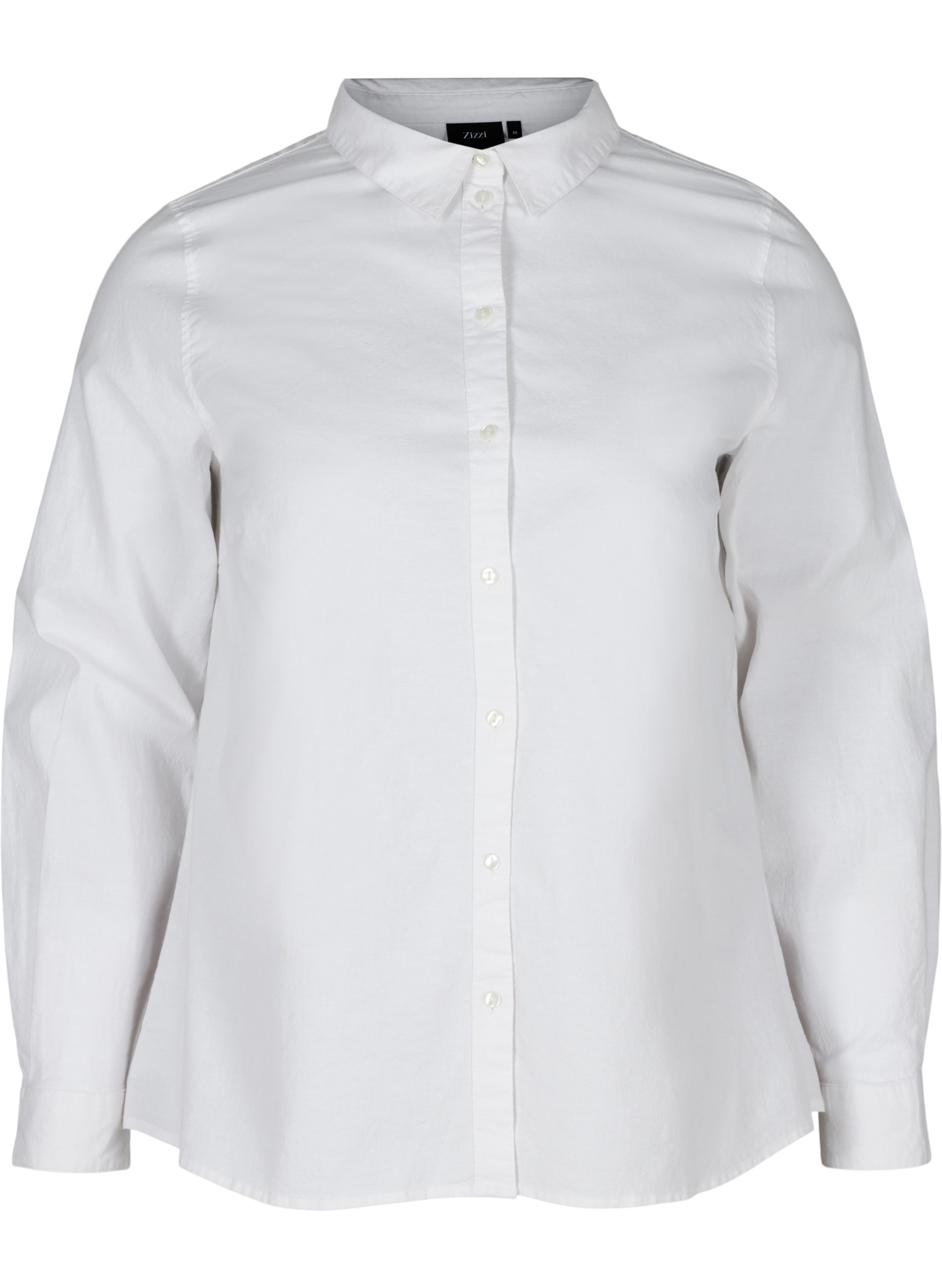 Katoenen blouse met lange mouwen, Bright White, Packshot