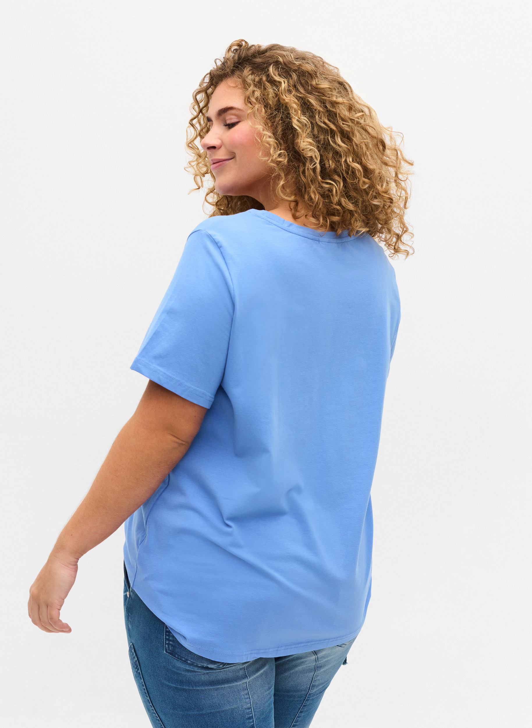 Katoenen t-shirt met korte mouwen en print, Ultramarine / N.Sky, Model image number 1