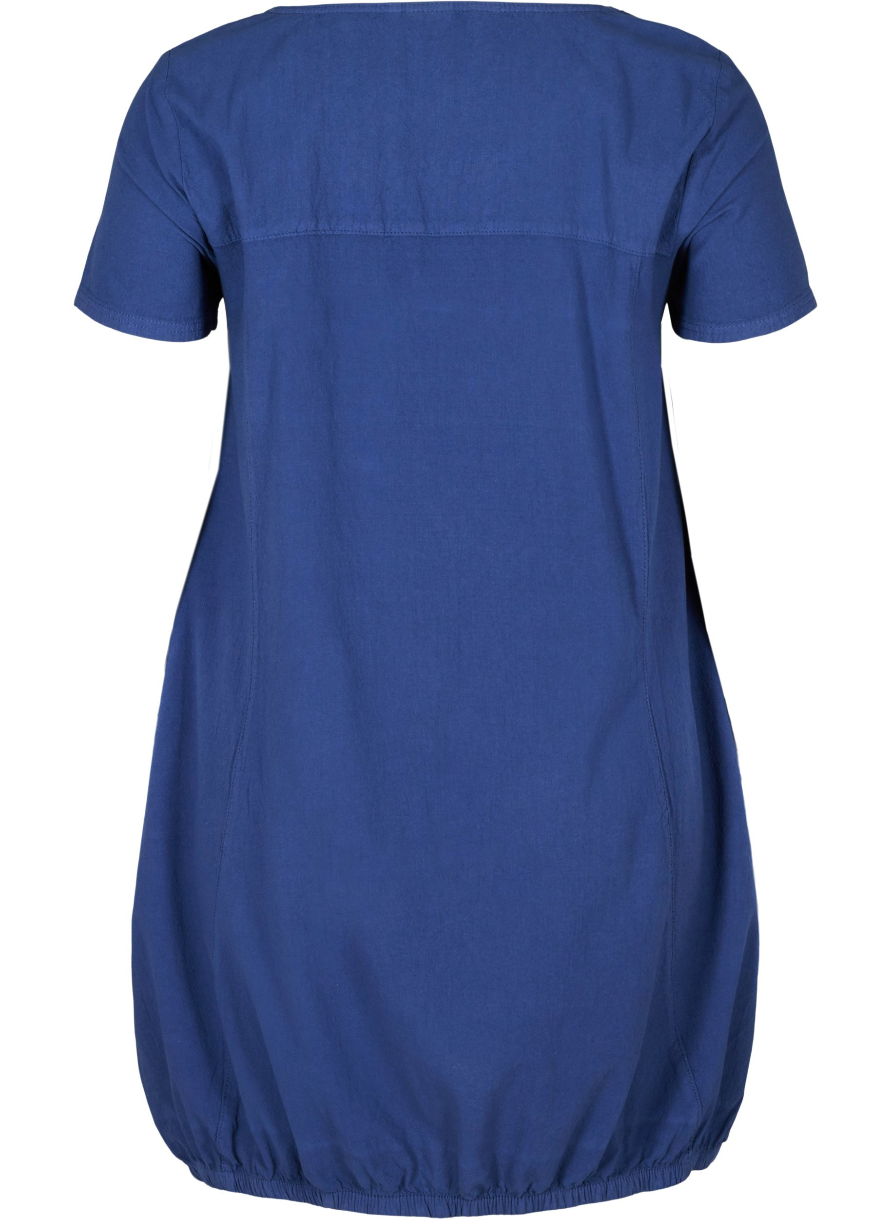 Katoenen jurk met korte mouwen, Twilight Blue, Packshot image number 1