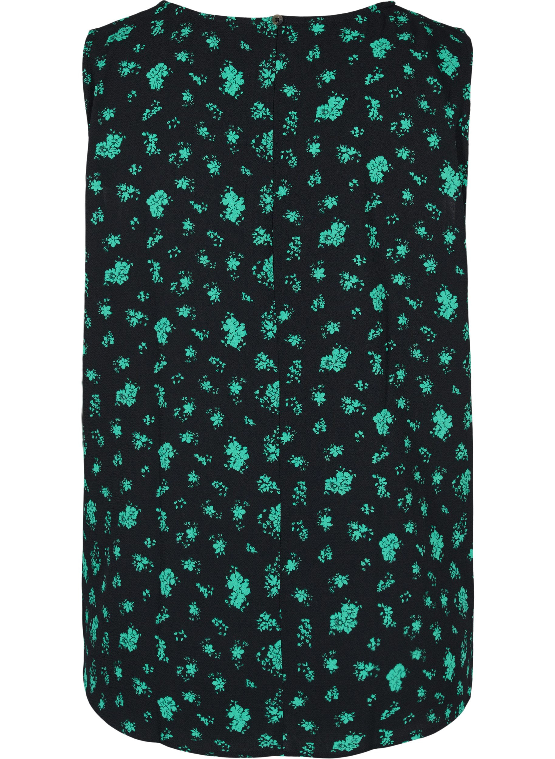 Mouwloze top met print, Green Flower AOP, Packshot image number 1