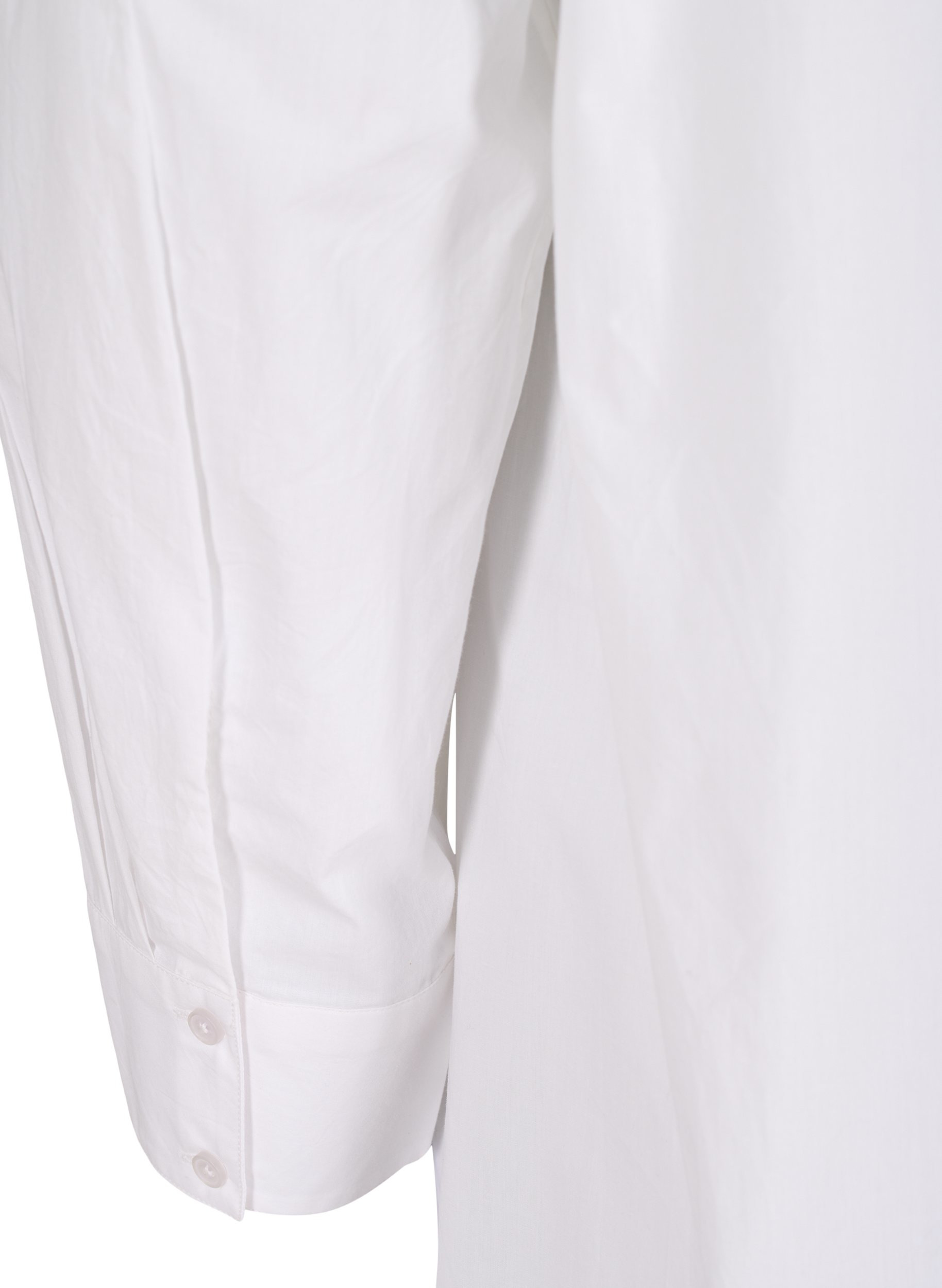 Lange, katoenen blouse met grote kraag, Bright White, Packshot image number 3