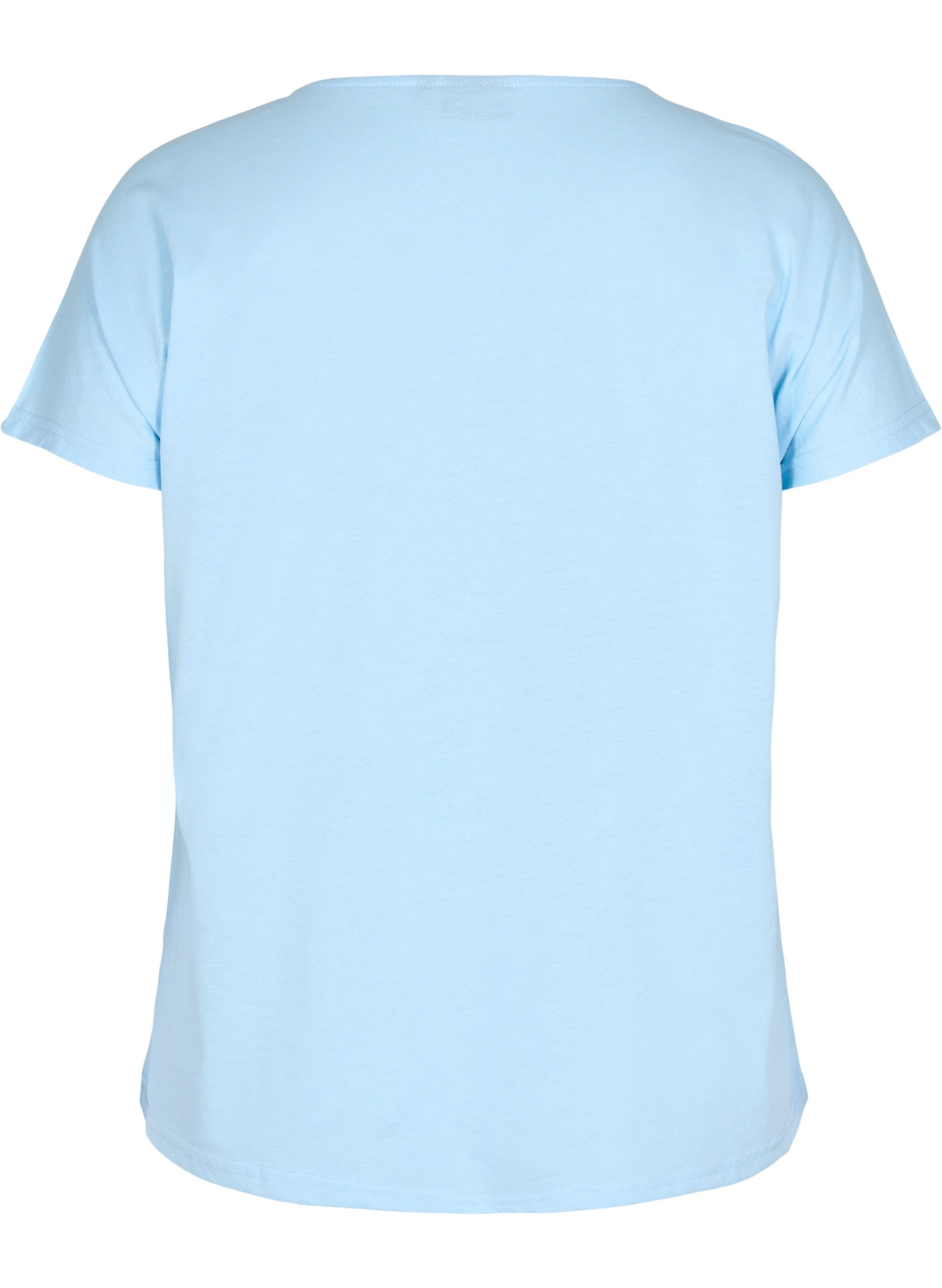 T-shirt met mix van katoen, Chambray Blue, Packshot image number 1